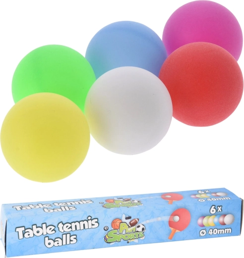 Pelotas de tenis de mesa 40 mm, mix de colores, 6 uds