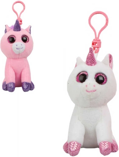 Llavero de peluche unicornio con clip 11 cm - 1 unidad
