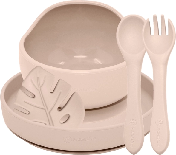 Petite&Mars set de alimentación de silicona take&match desert sand 4 uds (6m+)