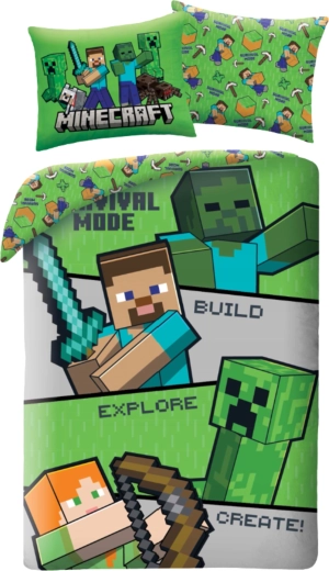 Ropa de cama infantil Minecraft Survival Mode de microfibra