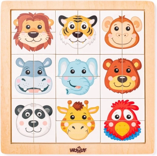 Rompecabezas de madera de animales de safari 22 × 22 cm