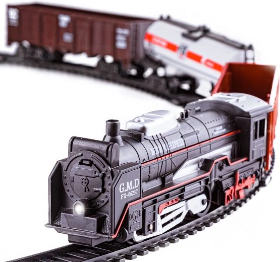 Locomotora y 3 vagones para un juego realista