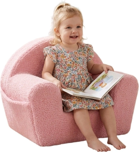 Sillón infantil con bolsillo lateral New Baby Teddy, rosa