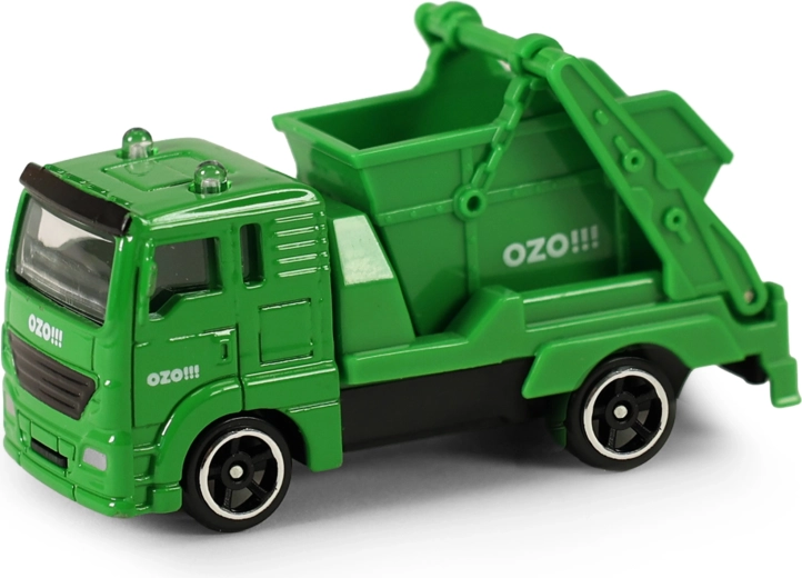 Camión de basura metálico OZO!!! con contenedor basculante de 7 cm