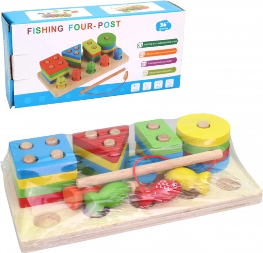 Encajable infantil de madera con pececitos