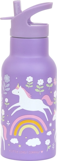 A Little Lovely Company - botella de acero inoxidable 350 ml - Unicornios y Arcoíris
