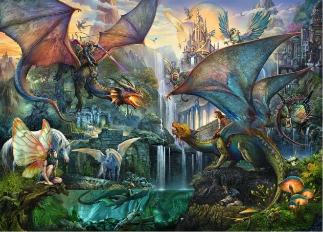 Puzzle Ravensburger Bosque mágico de dragones 9000 piezas