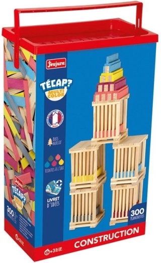 Jeujura juego de construcción de madera Técap multicolor 300 piezas