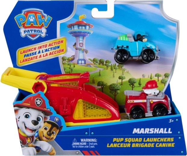 Patrulla Canina set lanzador Marshall – pack doble de cochecitos de carreras