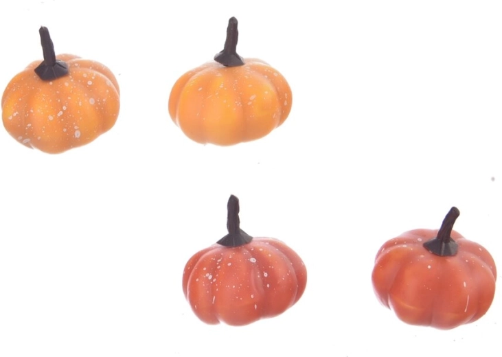 Calabazas decorativas de plástico naranjas, 4 uds