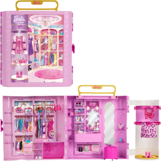 Mattel Barbie armario deluxe para ropa con tocador y accesorios