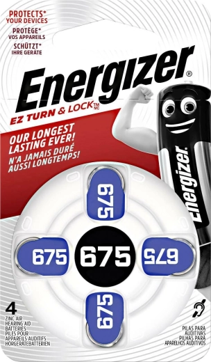 Pilas de botón para audífonos 675, 1,4 V (4 uds.) Energizer