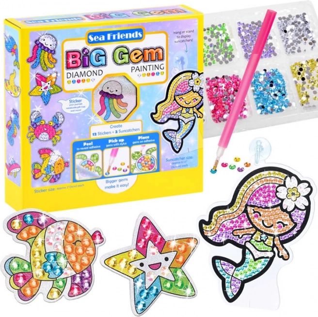 Pintura con diamantes Sea Friends – set creativo con motivos marinos