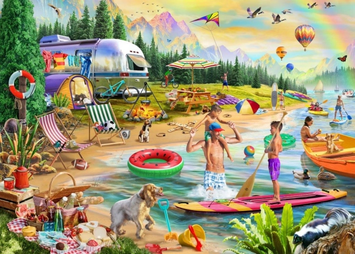 Puzzle Campamento de verano junto al lago 500 piezas BLUEBIRD