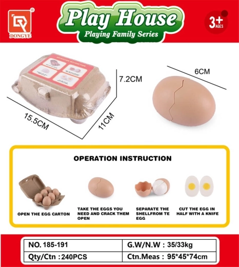 Set de huevos infantiles en bandeja (6 uds)