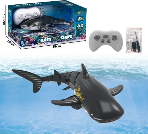 Ballena RC con fuente de agua – negra