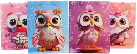 Bolsa de regalo de papel con búhos