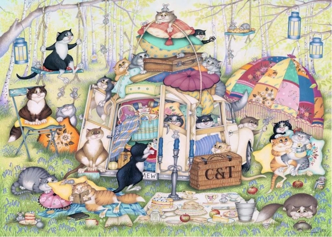 Puzzle Ravensburger CRAZY CATS – perezosa tarde de verano (1000 piezas)