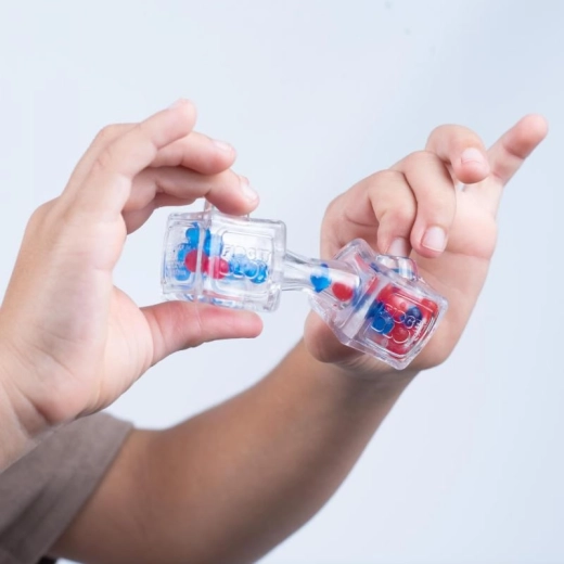 Fidget Blox Sound cubo de relajación – azul y rojo
