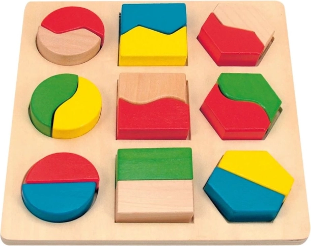 Encajable de madera: formas y colores