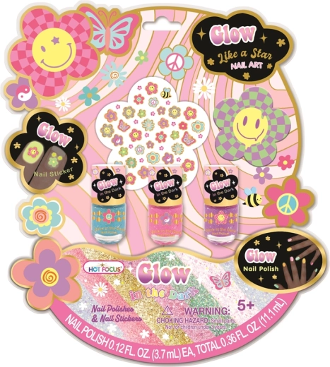 Set de esmaltes y pegatinas para uñas para niños