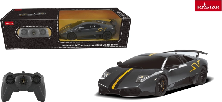 Coche RC Rastar Lamborghini Murciélago LP670-4 Superveloce 1:24 gris - 1 pieza