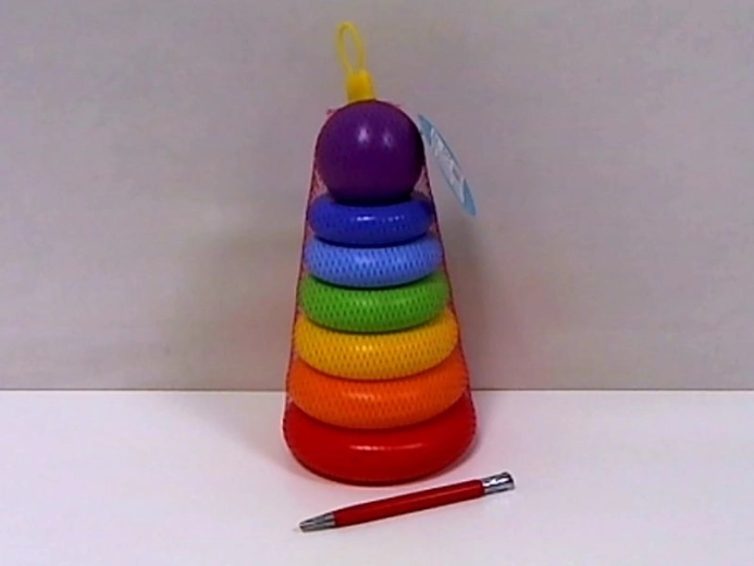 Pirámide apilable de anillos y bolas (8 piezas)