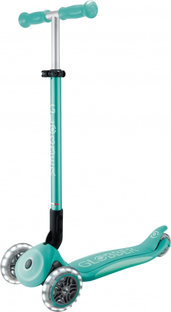 Patinete Globber Elite Lights 3 ruedas, menta oscuro