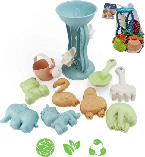 Woopie Green set ecológico de arena con molino y regadera, 10 piezas