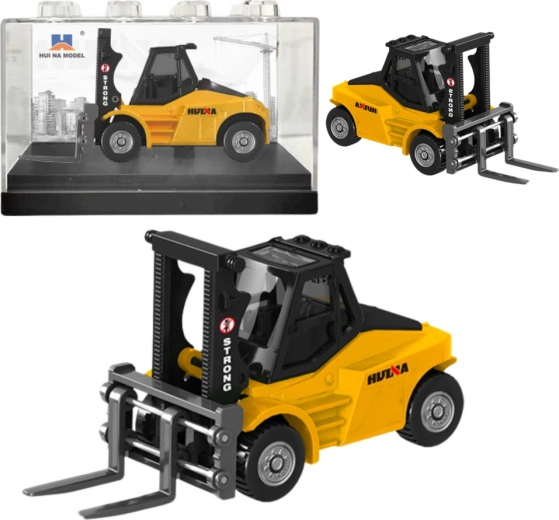 Modelo metálico de carretilla elevadora HUINA amarillo 1:80
