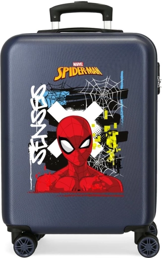 Maleta infantil rígida Spider-Man Graffiti azul marino, 55 cm, 34 l