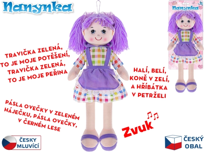 Muñeca de tela interactiva Nanynka 50 cm