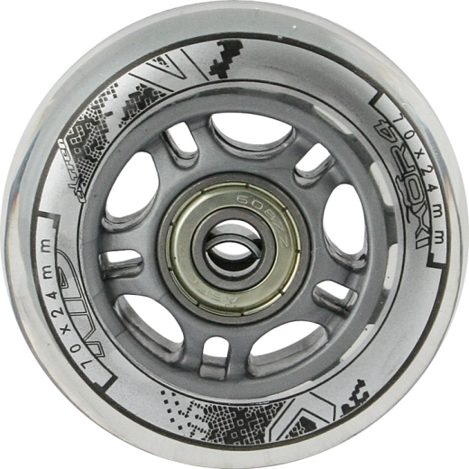 Juego de ruedas PU transparentes 70 × 24 mm con rodamientos ABEC 7 NILS EXTREME