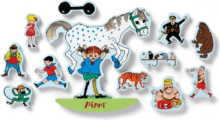 12 figuras de madera del mundo de Pippi