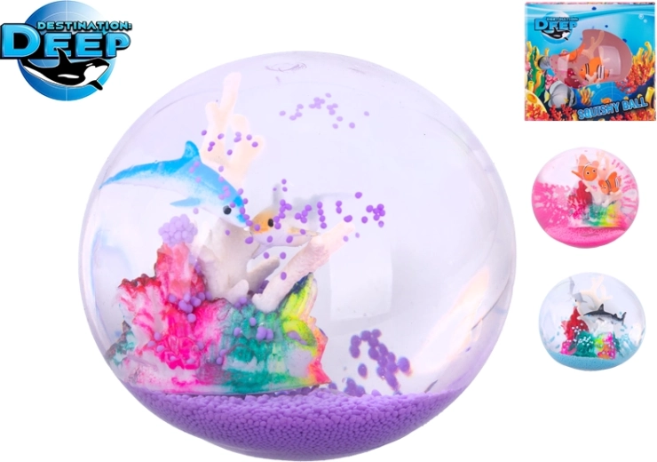 Pelota antiestrés estirable Destination Deep con motivos marinos 9 cm