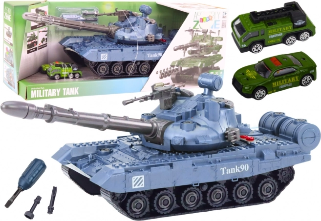 Tanque azul interactivo para jugar con herramientas y sonidos