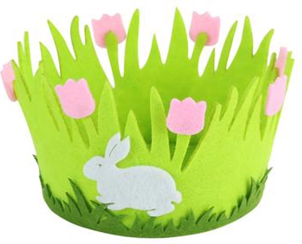 Cesta de Pascua de fieltro TORO 14 cm, surtido de motivos