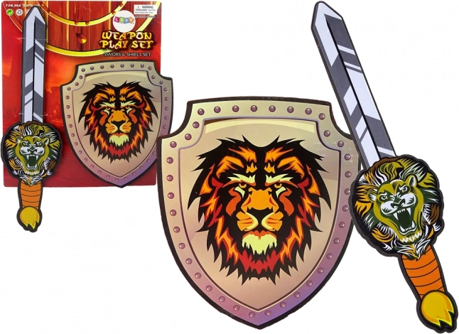 Set de caballero de espuma EVA – espada y escudo con motivo de león
