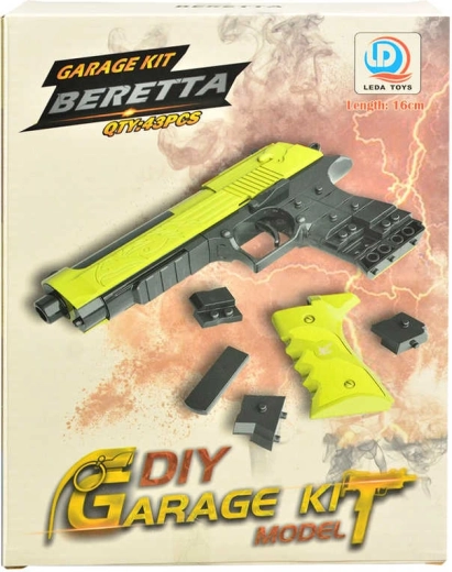 Kit de construcción de pistola infantil para montar 16 cm, 43 piezas con cartuchos