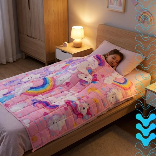 Motivo infantil rosa de unicornios