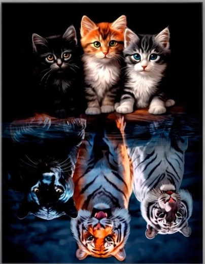 Pintura de diamantes – gatos y felinos 30 × 40 cm