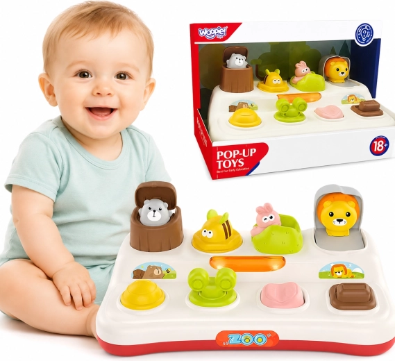 Juguete educativo para bebés WOOPIE Baby Pop Up con animales del zoo