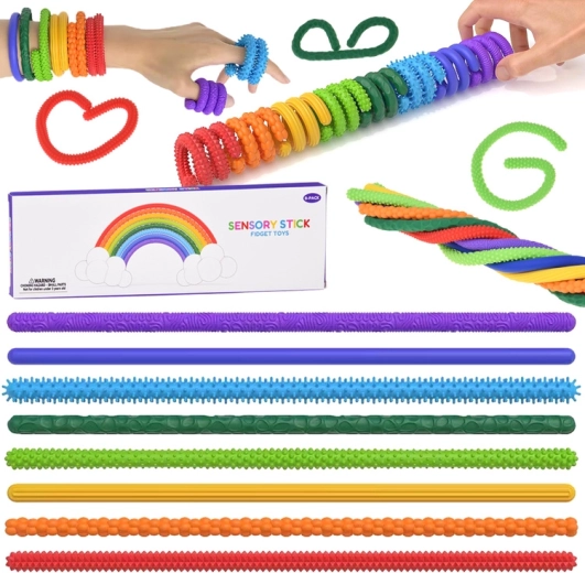 Palitos sensoriales de silicona (juguetes fidget) (8 uds)