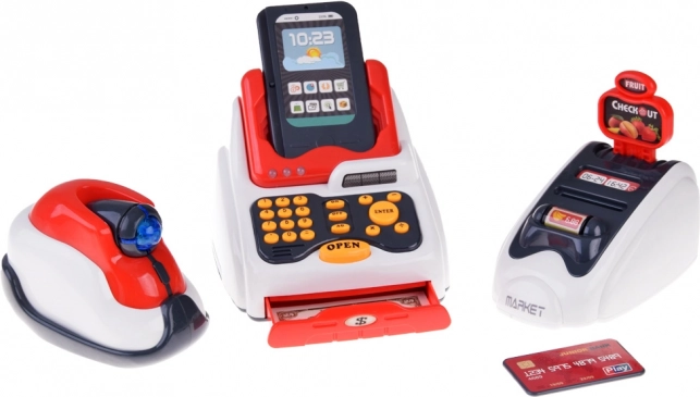 Set infantil de caja registradora con terminal y escáner