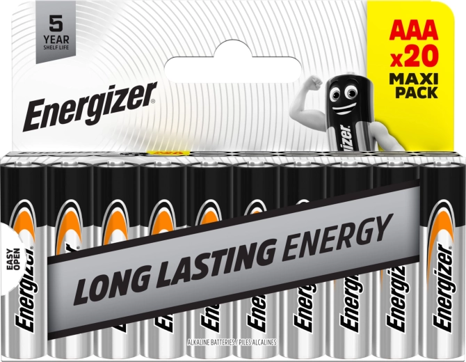 Pilas alcalinas Energizer Everyday AAA, 20 uds
