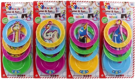 Aros de lanzamiento con animales – juego de plástico para niños 3+