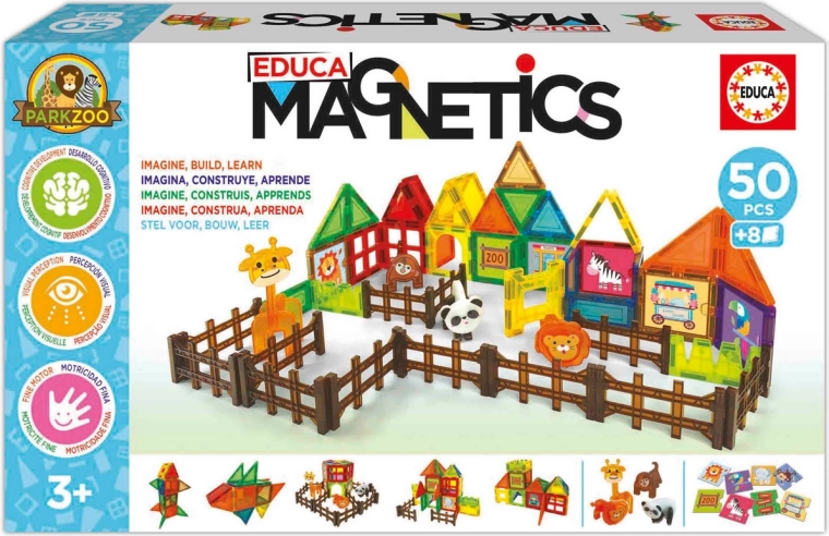 EDUCA Magnetics Zoo Park set de construcción magnético de 50 piezas
