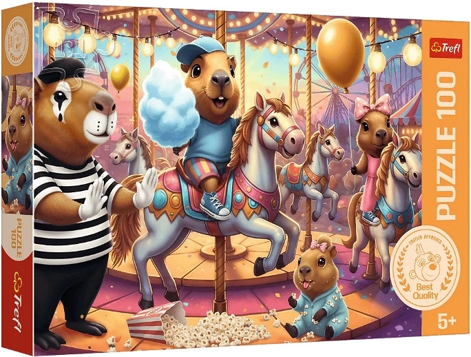 Puzzle de capibaras de vacaciones (100 piezas)