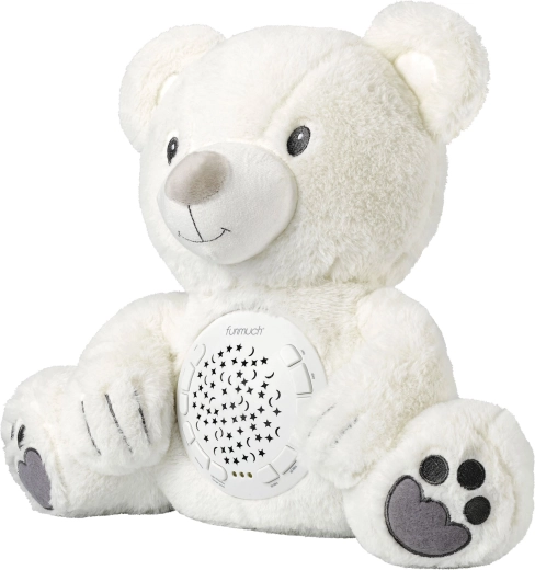 Muñeco para dormir 3 en 1: proyector con iluminación, música y temporizador, osito polar