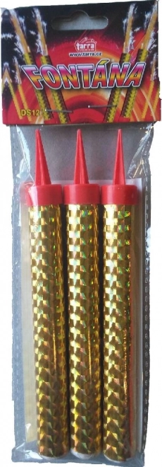 Fuente de fiesta dorada 12 cm, 3 uds